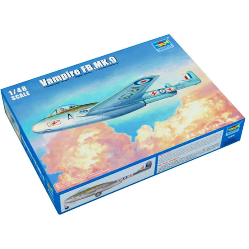 

Trumpeter 1/48 02875 British Vampire FB Mk 9 Fighter Aircraft Plane Military Airplane Plastic Assembly Model Toy Building Kit