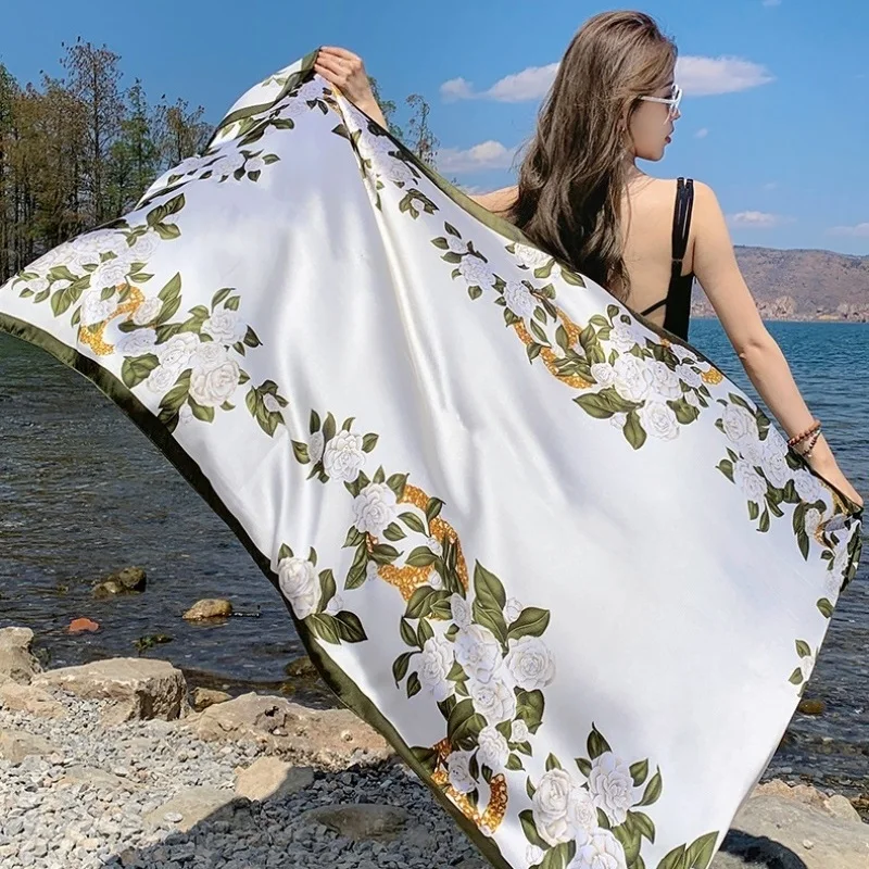 6 Styles 90x180cm Silky Thin Beach Sunscreen Scarve Bikini  Shawl Sarong Wrap Scarf Women Brazilian Swimsuit Bathing Cover-ups