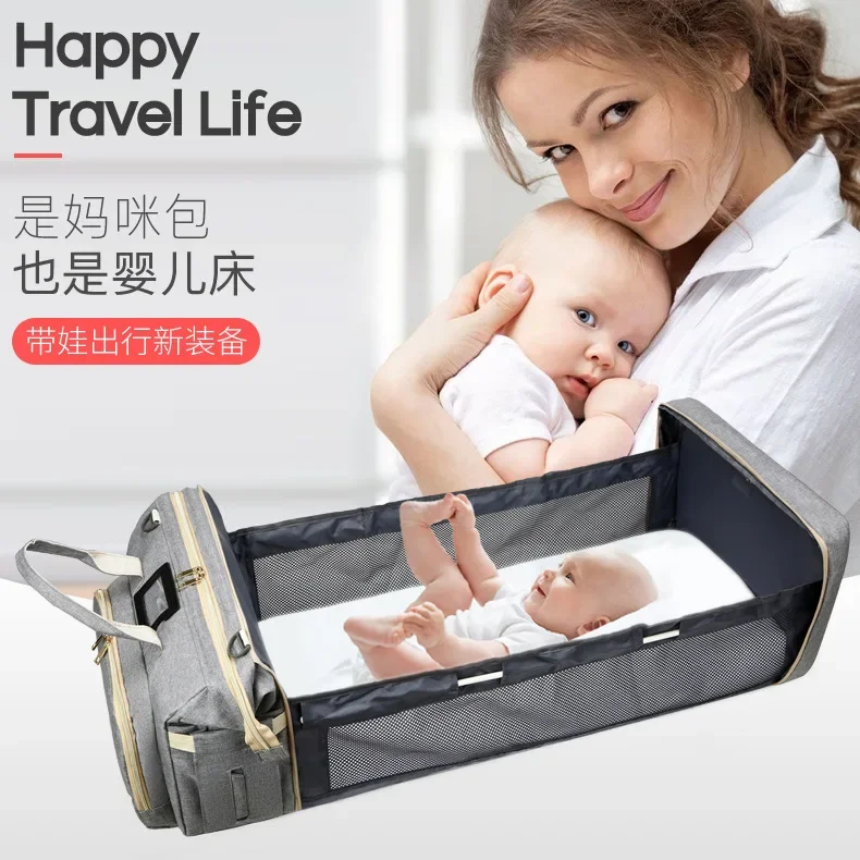 Large Capacity Organizer Waterproof Wide Opening Travel Messenger Crossbody Bag Mummy Baby Handheld Mommy Diaper Bag For Babies