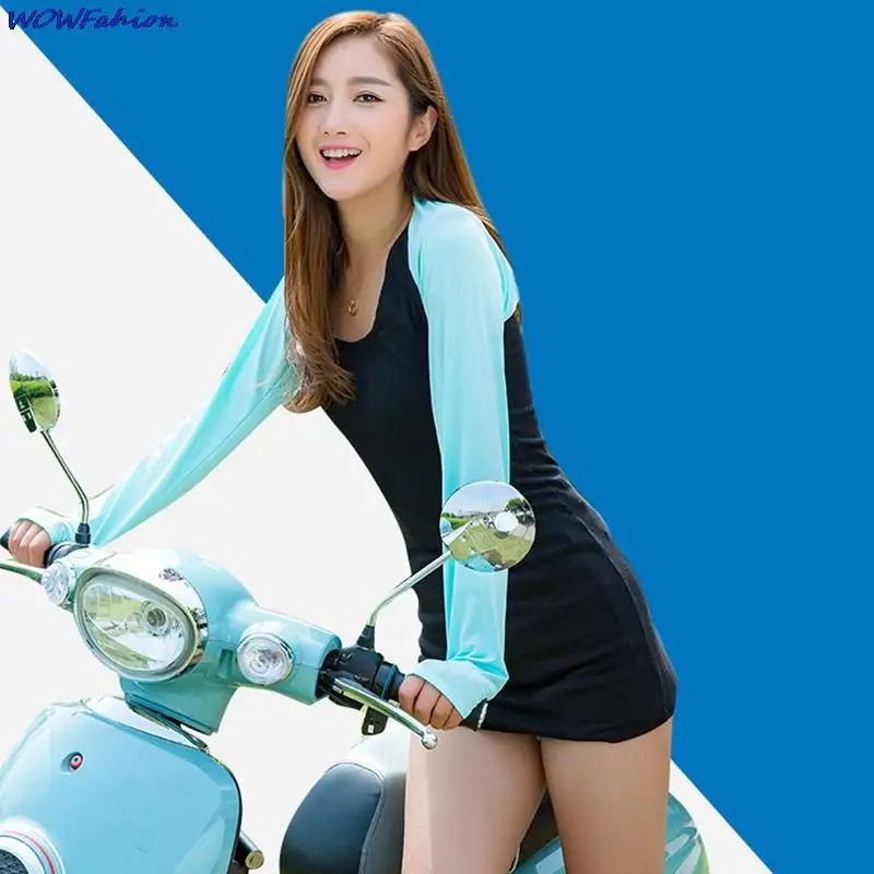 Ultra-thin Shawl Arm Sleeves Ice Silk Long Arm Cover Gloves Breathable Sunscreen Hand Cover Sports Sleeve Cardigan Yoga Coat