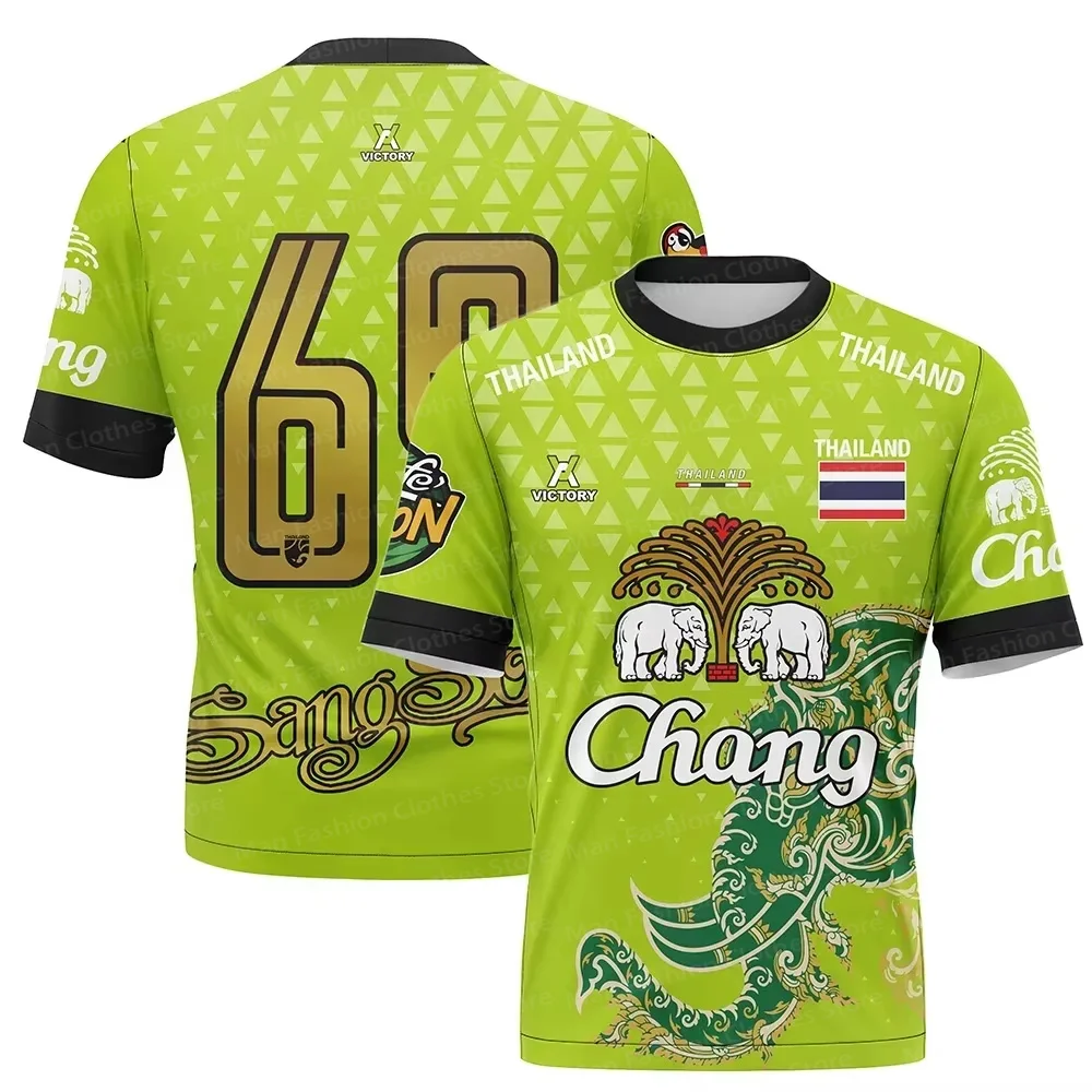 New Selling Men's Thailand Changxiang 3D Printed T-shirt Summer Street Fashion Oversized Breathable Crew-neck Top T-shirts 3