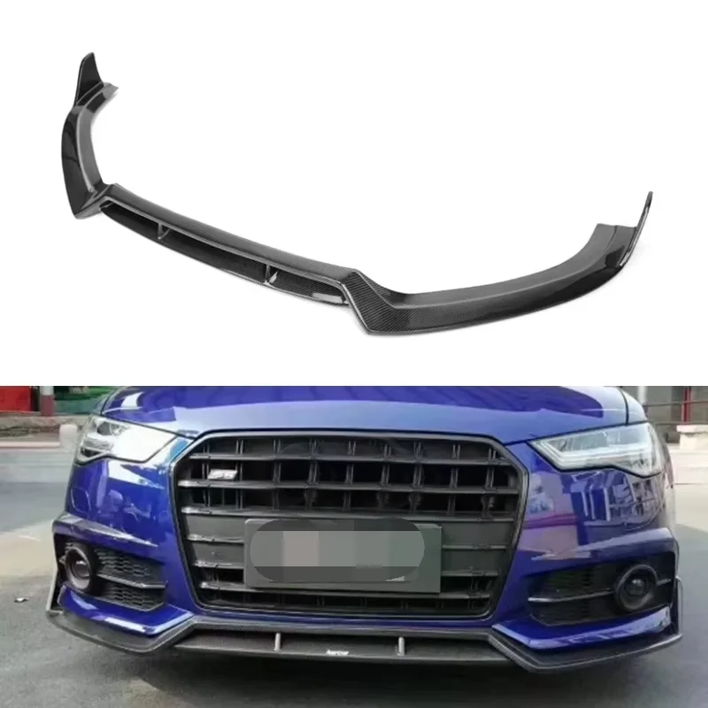 고품질 A6 S6 C7.5 스포츠 리얼 카본 파이버 프론트 립 KB 스타일 디퓨저 범퍼 스포일러 (A6 S6 C7.5 2016 2017 2018년식)