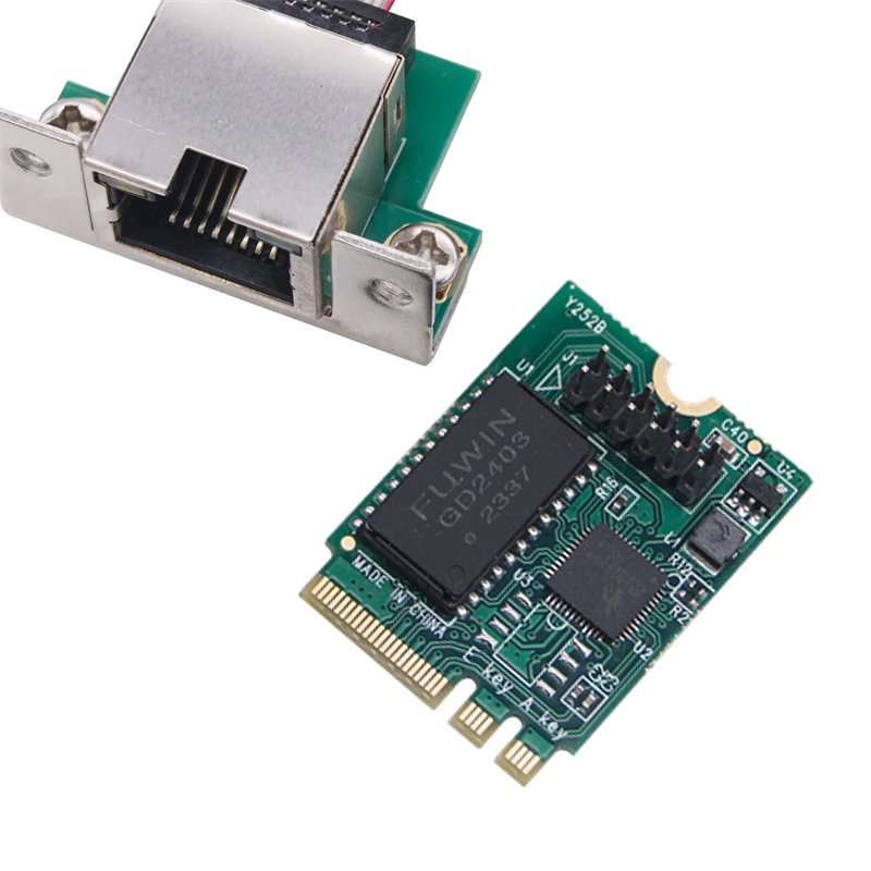 M.2 A+E 키 2.5Gb 이더넷 LAN 카드 M2 A/E-RJ45 COM 포트 네트워크 어댑터 RTL8125BG 칩 2.5G/1G/100Mbps 기가비트 네트워크 카드