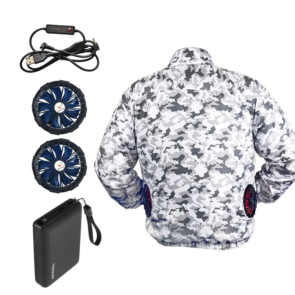New Denim Labor Protection Suit For Men Summer Cooling Air Conditioning Top Electric Welding Decreased Temperature Working Unifo