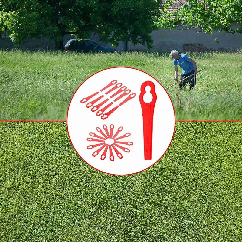 80 Pcs 8.3CM Plastic Grass Trimmer Blade Replacement Blades Lawn Mower Blades For  Einhell Lawn Mower 4