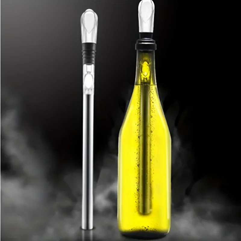 1set Ice Wine Chiller Stick With Wine Pourer Wine Cooling Stick Cooler Beer Beverage Frozen Stick Ice Cooler Bar Tool