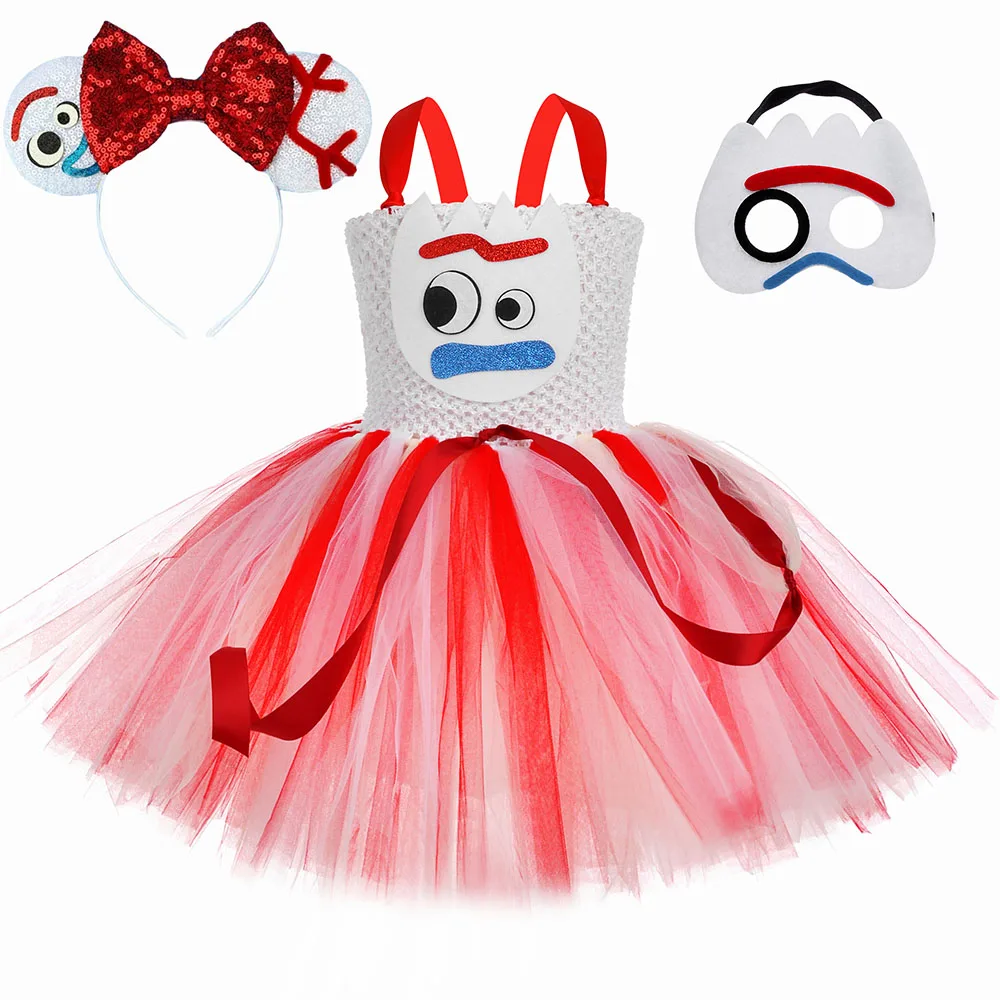 Spielzeug Forky Kostüm Kinder Geburtstag Party Tüll Prinzessin Tutu Kleid für Mädchen Halloween Karneval Cartoon Charakter Dress Up Kleidung