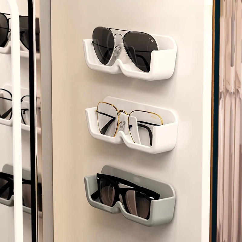 1PC New Eyeglasses Organizer Rack Wall Mounted Sun-glasses Display Holder Wardrobe Decoration Storage Box Sunglass Organizer