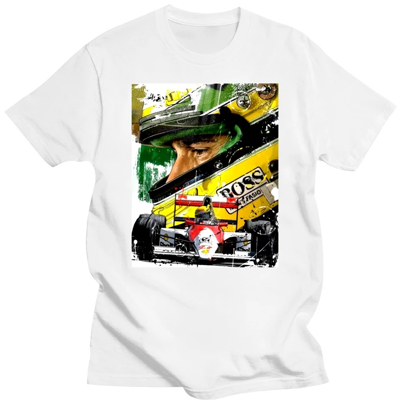 Fashion 2019 Top Tee Mens Ayrton Senna Artwork T Shirt Print T Shirt