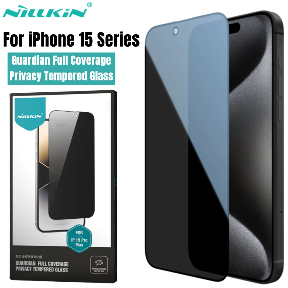 Nillkin For iPhone 15 Pro Max Screen Protector Guardian Full Coverage Privacy Tempered Glass For iPhone 15 Plus /15 Pro /15 Film