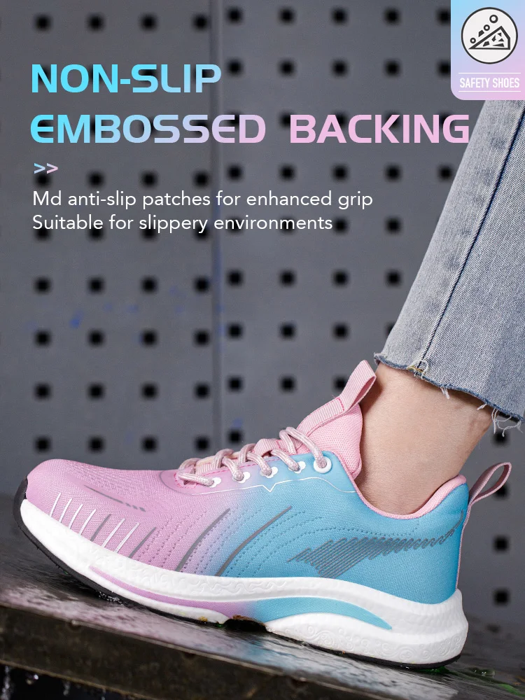 여성용 경량 작업 안전화, 강철 발가락 신발, 통기성 작업 스니커즈, 파괴할 수 없는 보호 신발