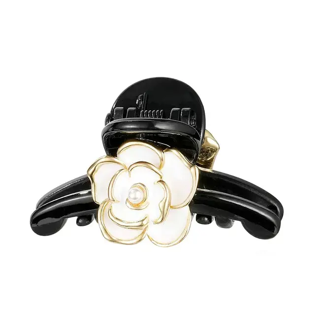 CHANEL, Jewelry, Chanel Fine Jewelry Black Onyx 8k White Gold Camellia  Bangle Bracelet