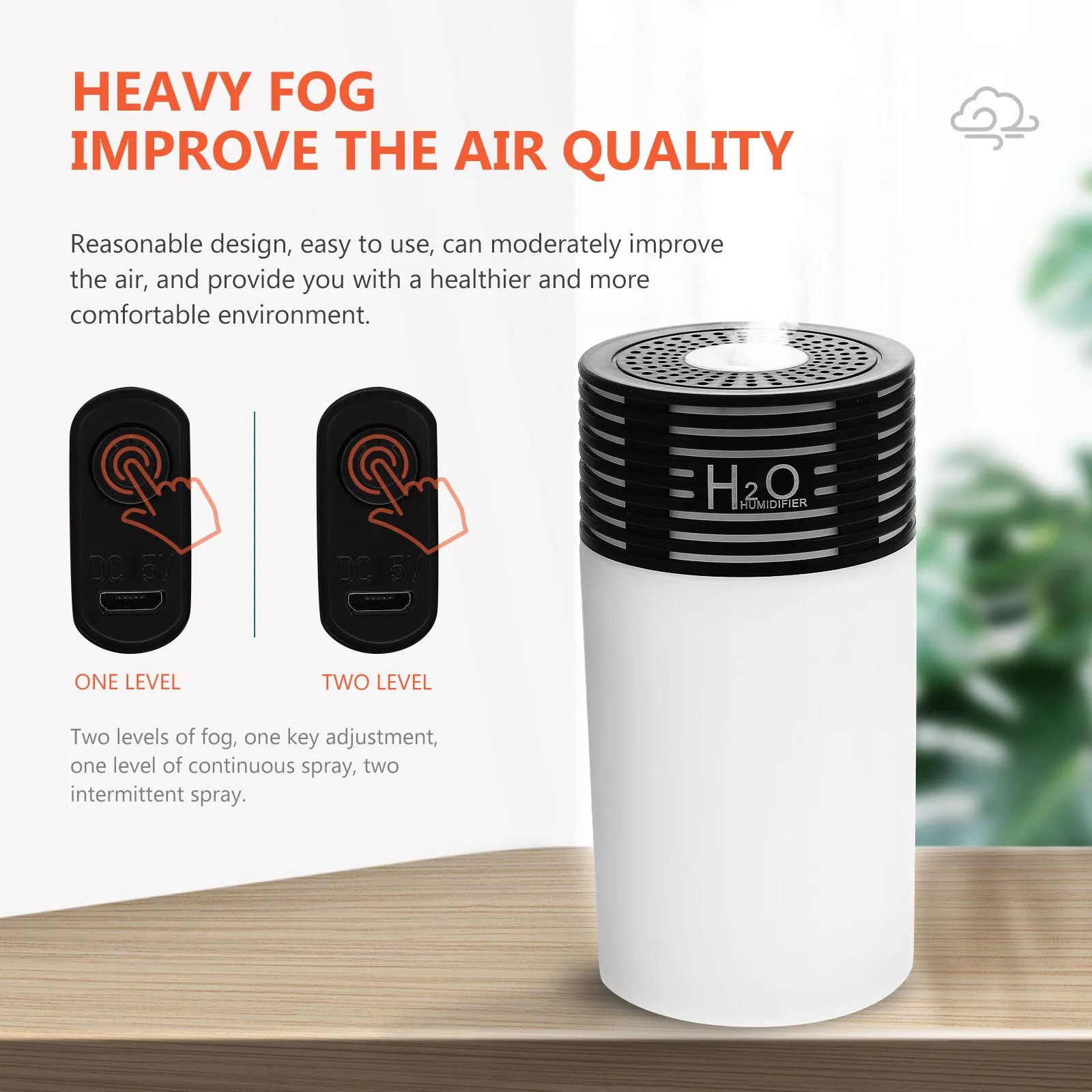 1세트 차량용 가습기 미니 USB 무소음 휴대용 분무식 가습기 가정 사무실 책상 장식 미스트 분사기 아로마 디퓨저