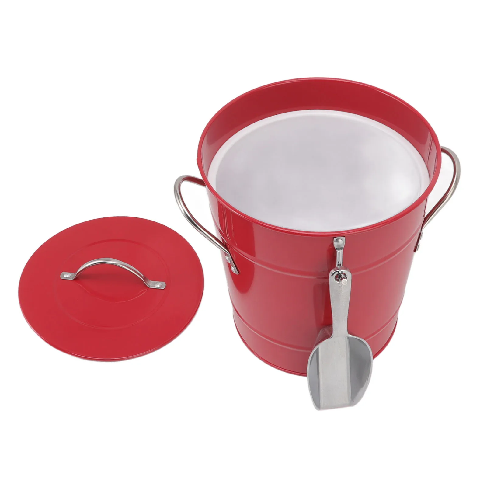 Ice Bucket with Ice Shovel Galvanized Sheet Plastic Beer Chiller Bin for Bar Home Outdoor Picnic