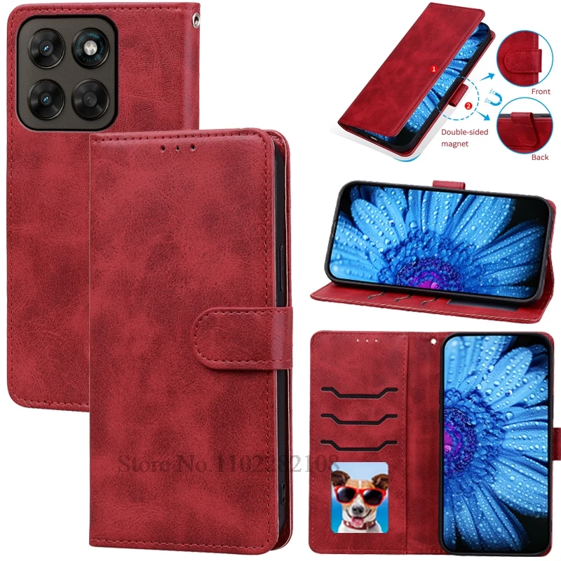 Leather Flip Wallet Case - Stylish Magnetic Book Cover
