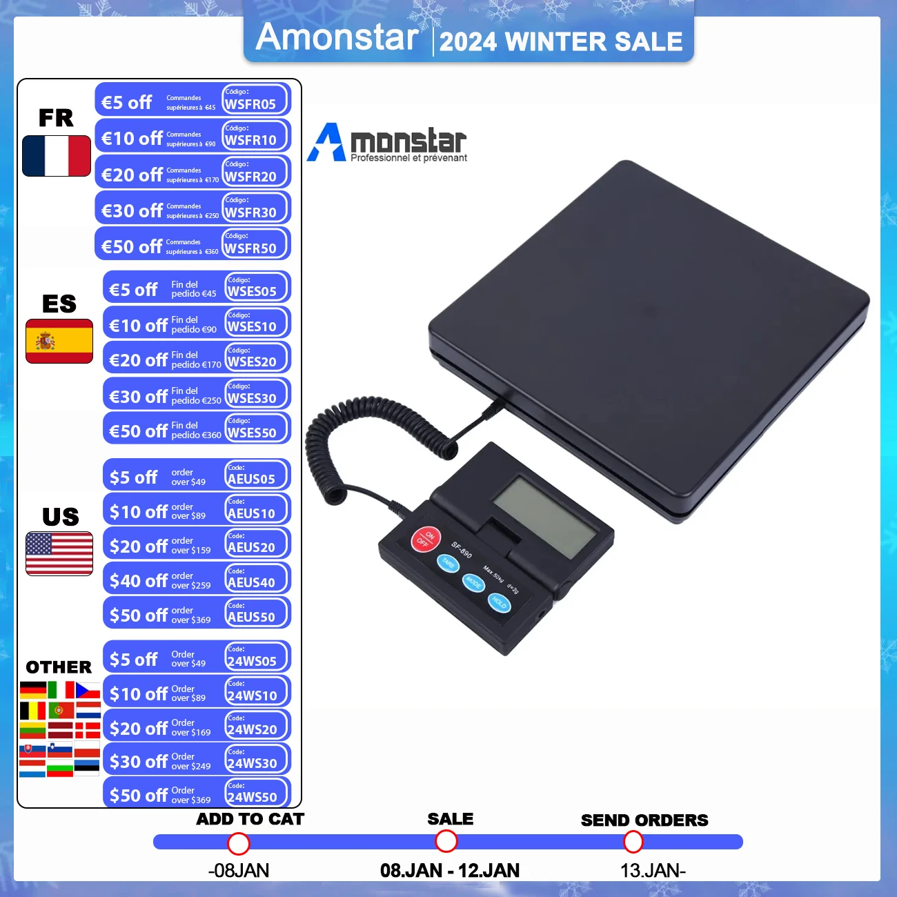 Bilancia Professionale Per Pacchi 2G - 50Kg Bilancia Per Lettere S Bilancia A Piattaforma S Bilancia Intelligente Per Spedizione Bilancia Da Banco S P