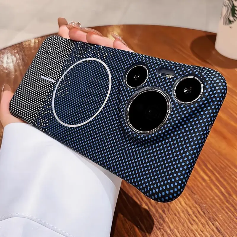 Magnetic Slim Carbon Fiber Pattern Phone Case Cover