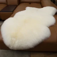 100% Real Sheepskin Wool Carpets for Living Room Bedroom Area Rug Luxury White Fur Warm Shaggy Carpet Super Soft Chair Cover Mat 1