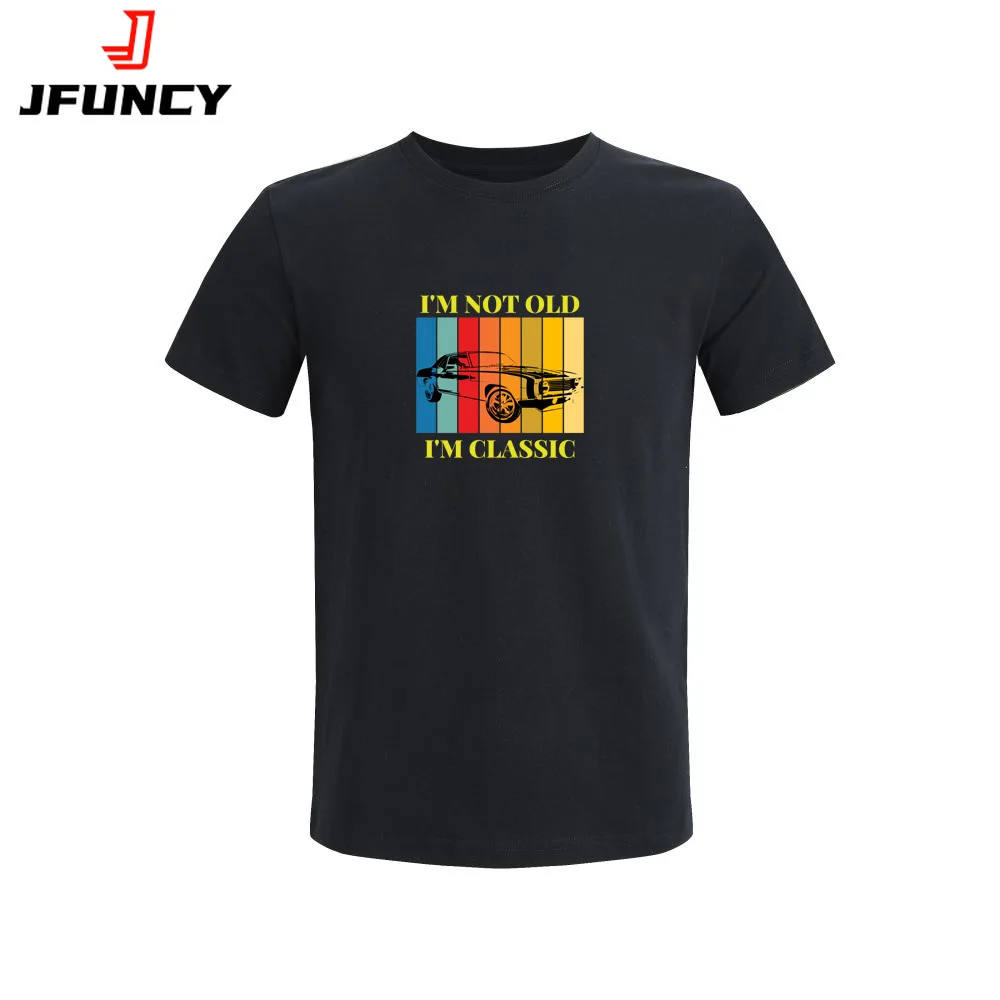 

JFUNCY Men's Summer T-shirt Mens Short Sleeve Tee Oversized T-shirts New Printed Graphic T Shirts Male Tshirt Man Cotton Tops