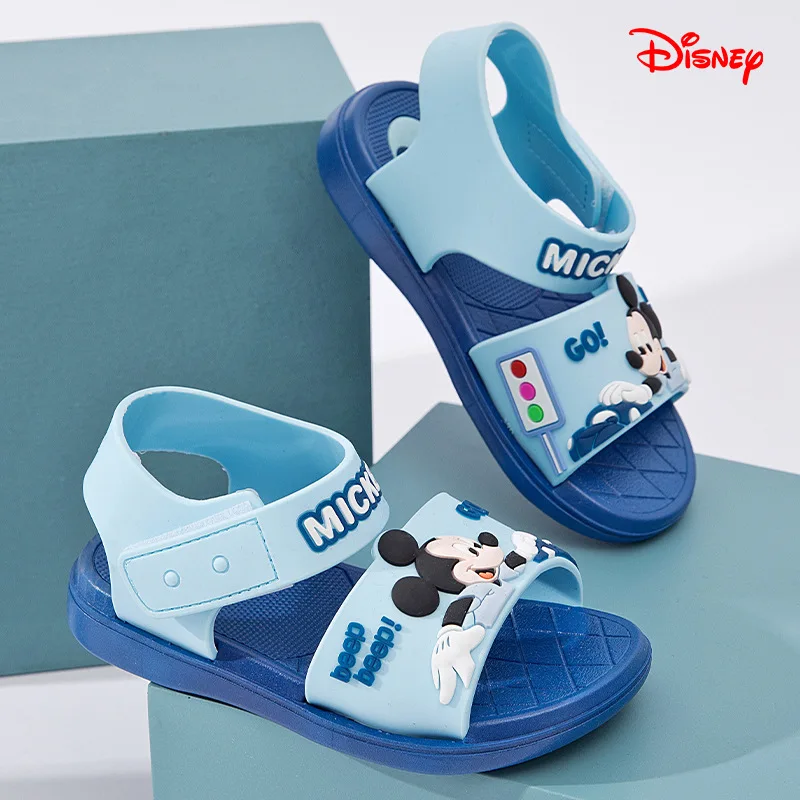 

Disney Anime Mickey Mouse Cartoon Children'S Slippers Summer New Boy Baby Indoor Anti-Skid Soft-Soled Hole Waterproof Sandals