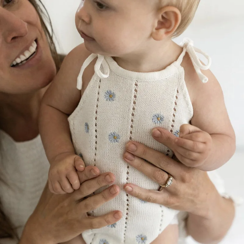 Body per neonate senza maniche per neonate, tutina in maglia, tute per neonati, vestiti per bambini - immagine 3