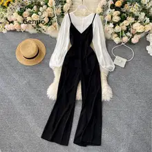 

Casual Suits Women's 2022 New Women's Bottoming Shirts Tops All-Match Suspenders Jumpsuits Fashionable Two-Piece Set