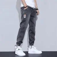 New Summer Men's Jeans Casual Loose Fit Spor Nine-Piece Thin Large Size Harajuku Sle Jeans for Young Men in Guangzhou