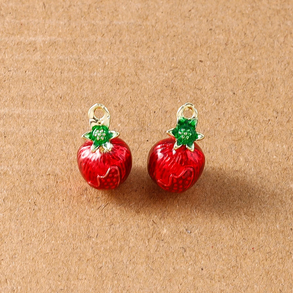 Alloy Fruit Charm Set: Apple, Banana, Grape & Strawberry Pendants for DIY Jewelry Accessories