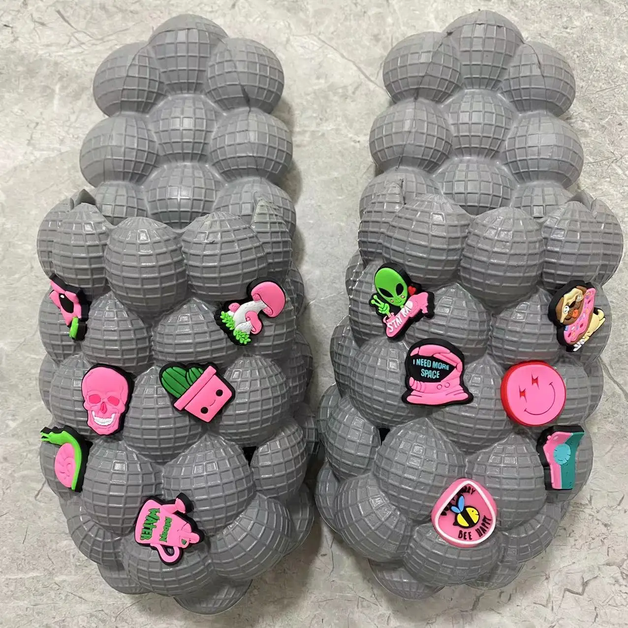 Gray charms pink