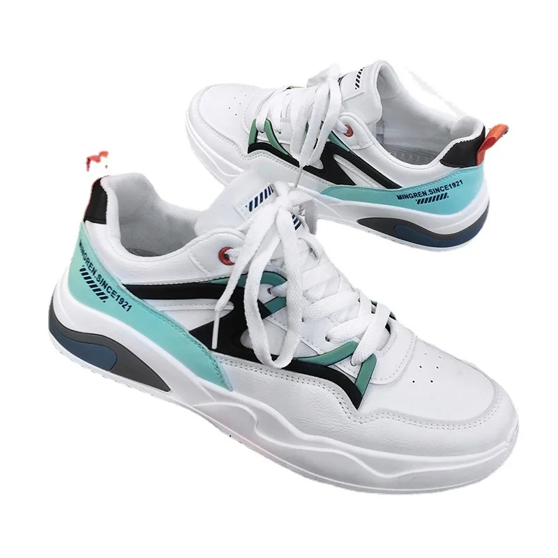 White Vulcanized Sneakers Men's Flats Comfortable Shoes Lace up Zapatillas Hombre Autumn Spring Fashion Sneakers Drop Shipping 6