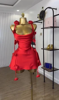 CM.YAYA Women Floral Applique Sleeveless Strap Midi A-line Dress 2025 Summer Holiday Birthday Sexy Club Party Evening Dresses 1