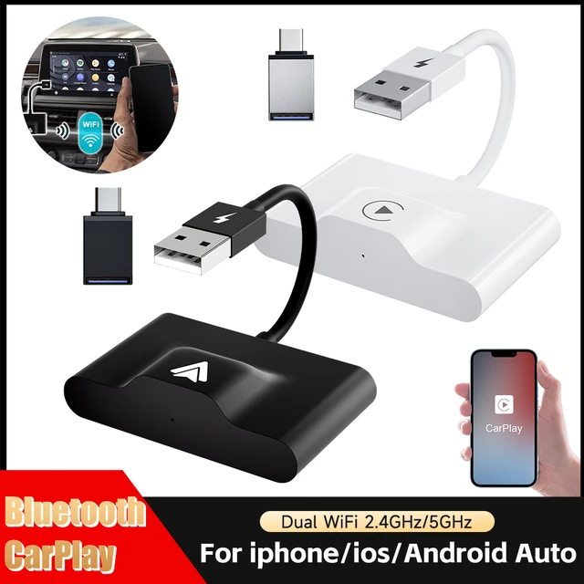 Adaptateur Carplay sans fil pour iOS pour Android Carplay sans fil Le Wifi  2.4ghz / 5ghz Auto Car Adapter O