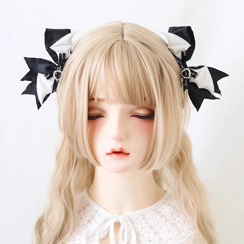 2PCS/Set Lolita Dark Double Ponytail Hair Accessory Spicy Girl Gothic Chain Mine Series Pair Clip Hair Clip Headwear Accessories little girl gift box 2pcs jewelry toy princess keepsake treasure chest makeup case cosmetic organizer pretend play