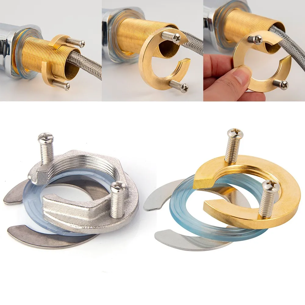 

Cold Hot Faucet Anti-loosening Copper Nut Fixing Accessories Clip Base Bolt Washer Vegetable Wash Basin Kitchen Faucet Durable