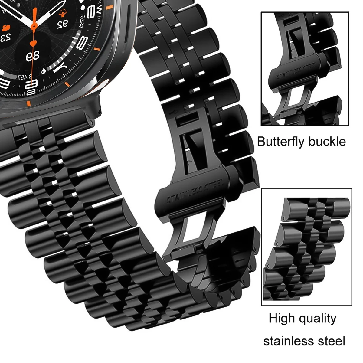 Premium Stainless Steel Quick-Fit Watch Strap - No Gaps Metal Bracelet