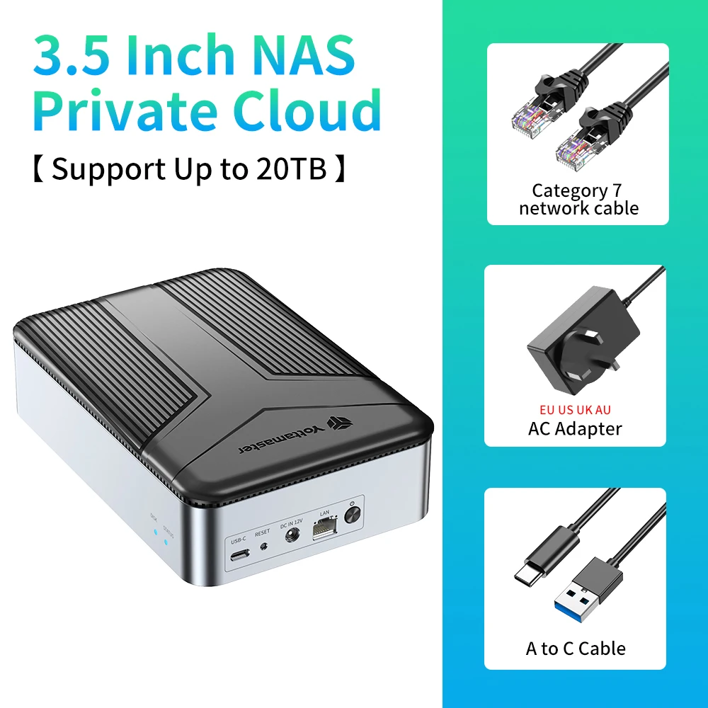 Yottamaster NAS Disk Station Private Cloud Network HDD Enclosure
