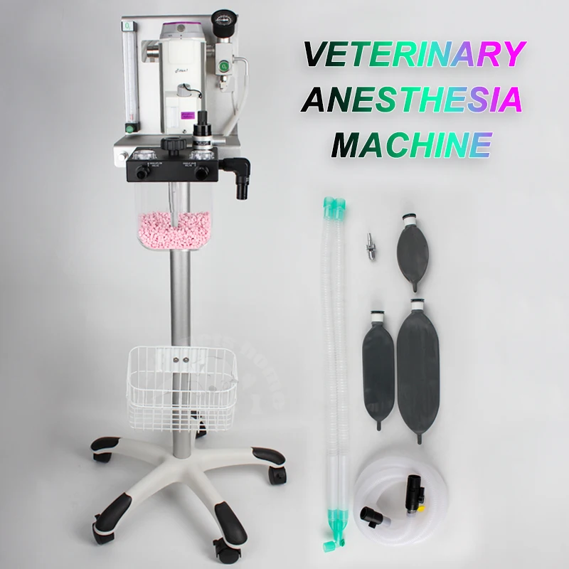

Portable Veterinary Anesthesia Machine With Trolley Animal Cat Dog Anesthesia Equipment