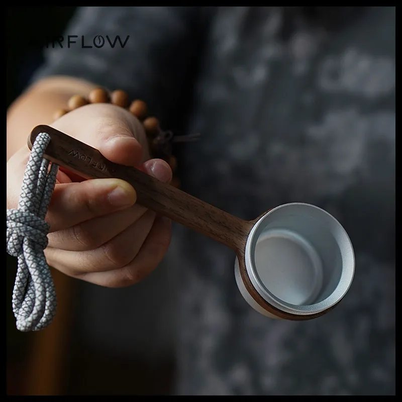 Coffee Scoop AIRFLOW Wooden Long Handle Coffee Scoop Measuring Scoop for 12g Beans Coffee Spoon Home Beans Barista Accessories