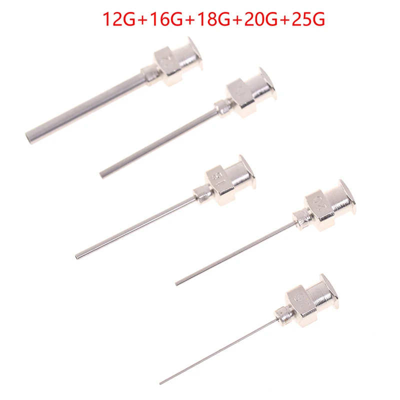 5Pcs Gauge Blunt Stainless Dispensing Syringe Needle Tip 12/16/18/20/25/38G