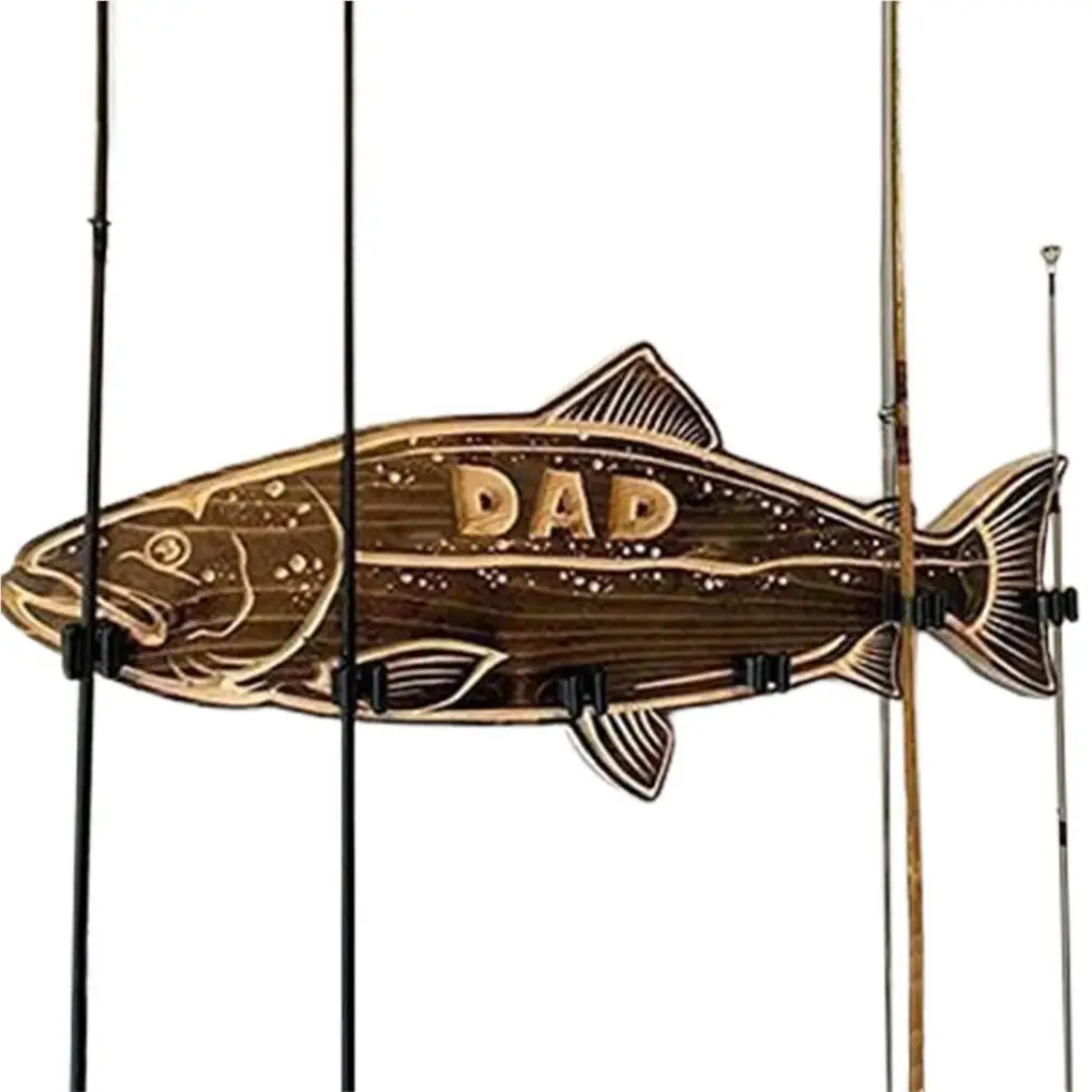 Fishing Pole Display Rack 6 Holes Bracket Wear-resistant Organizer Garage