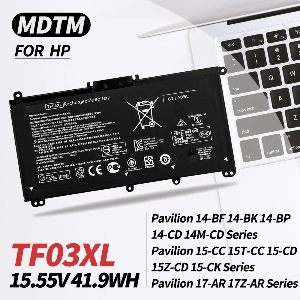 Batteria Tf03Xl Per Hp X360 14-Bf0Xx 14-Bk 14-Cd Pavilion 15-Cc 15-Cc023Cl 15-Cd 15-Dw 15-Ck 15-Ck0Xx 15T-Cs 17-Ar 17-Ar007Ca