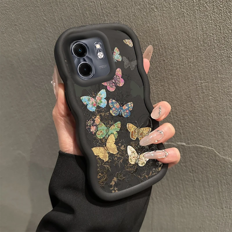 Smart 9 Flying Butterfly Wavy Silicone Phone Case Cover