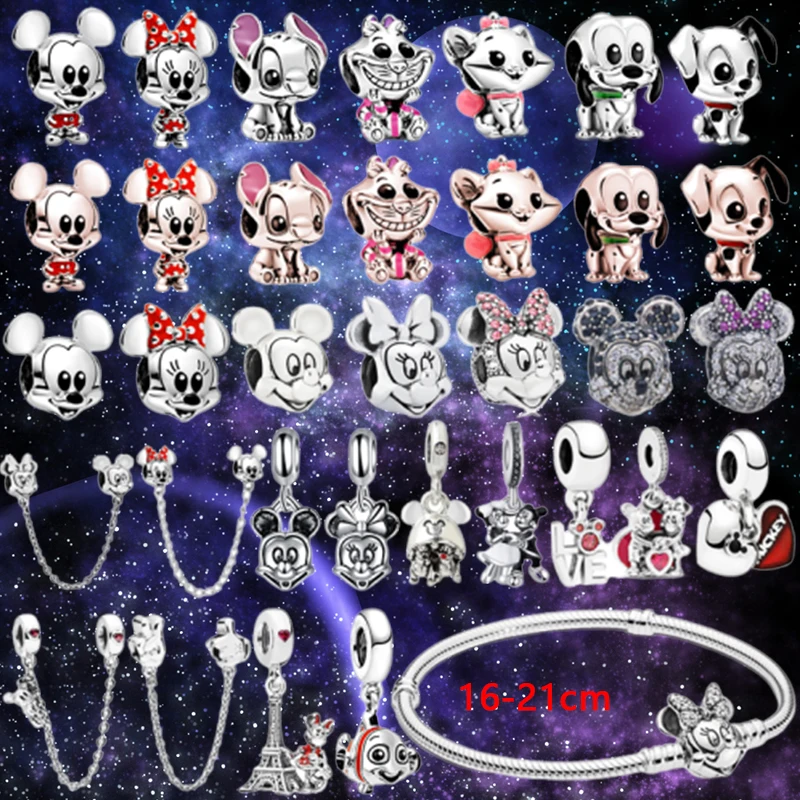Cute Cartoon Minnie Mickey Mouse Pendant Fit Original Pandora Charms  Bracelet Women Anime Disney Beads DIY Bijoux Accessory Gift - AliExpress