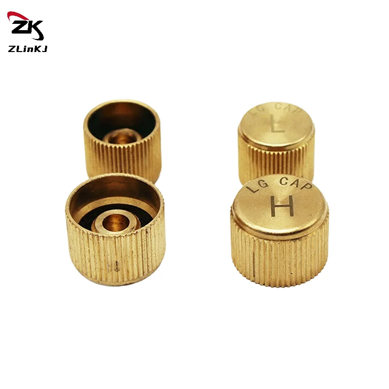 (ZYDD01) 1개 자동차 에어컨 냉매 먼지 커버 밸브 캡 고압 저압 캡 R134a 사용 대부분의 차량에 적합