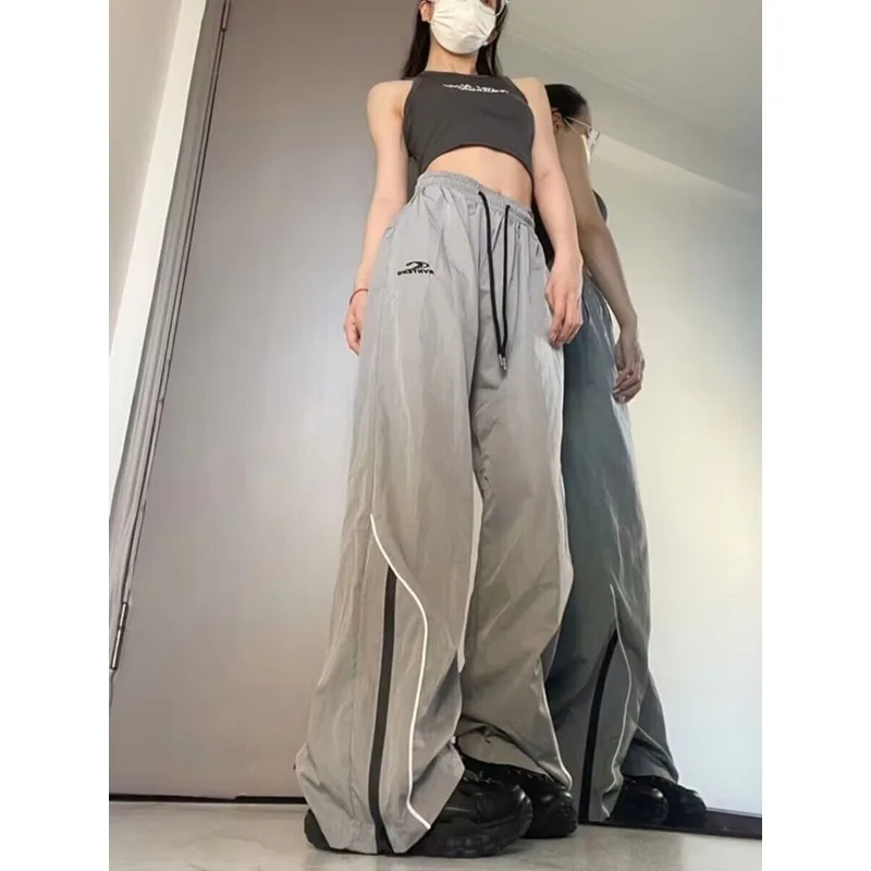 Deeptown Vintage Y2k Oversized Cargo Pants Woman Streetwear Harajuku Parachute Sweatpants Gyaru Casual Wide Leg Trousers Hippie