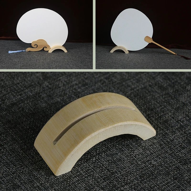 Chinese Durable Base Bamboo Folding Hand Fan Display Stand Folding Hand Fan Stand Display Holder Home Decoration 3