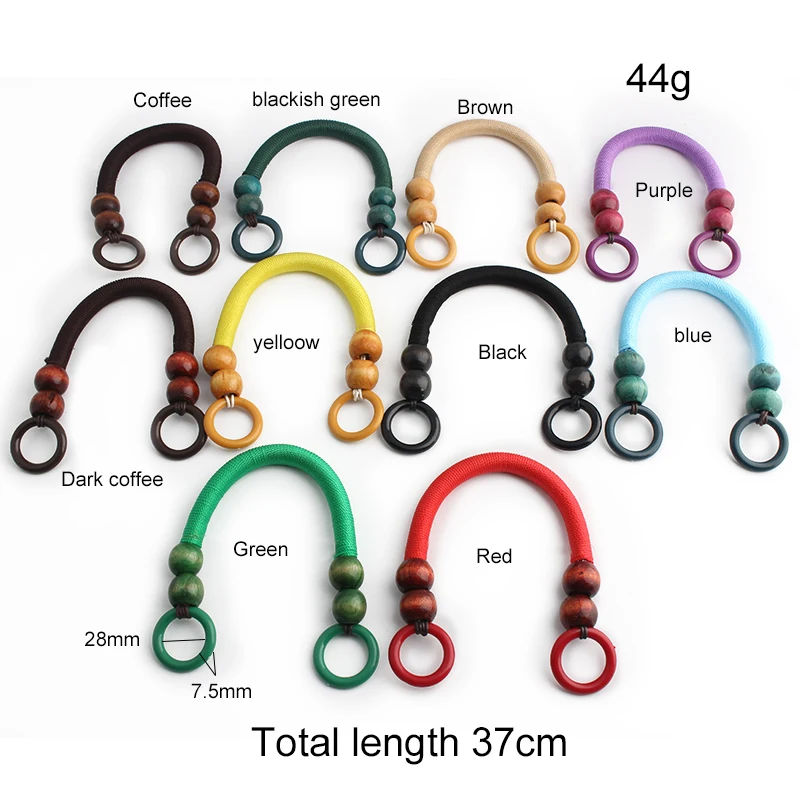 2-10-30PCS Nylon Wooden Beads Rope Handles For Handbag Shoulder Handmade Bead Rope Bag Handle DIY Purse Strap Bags Accessories