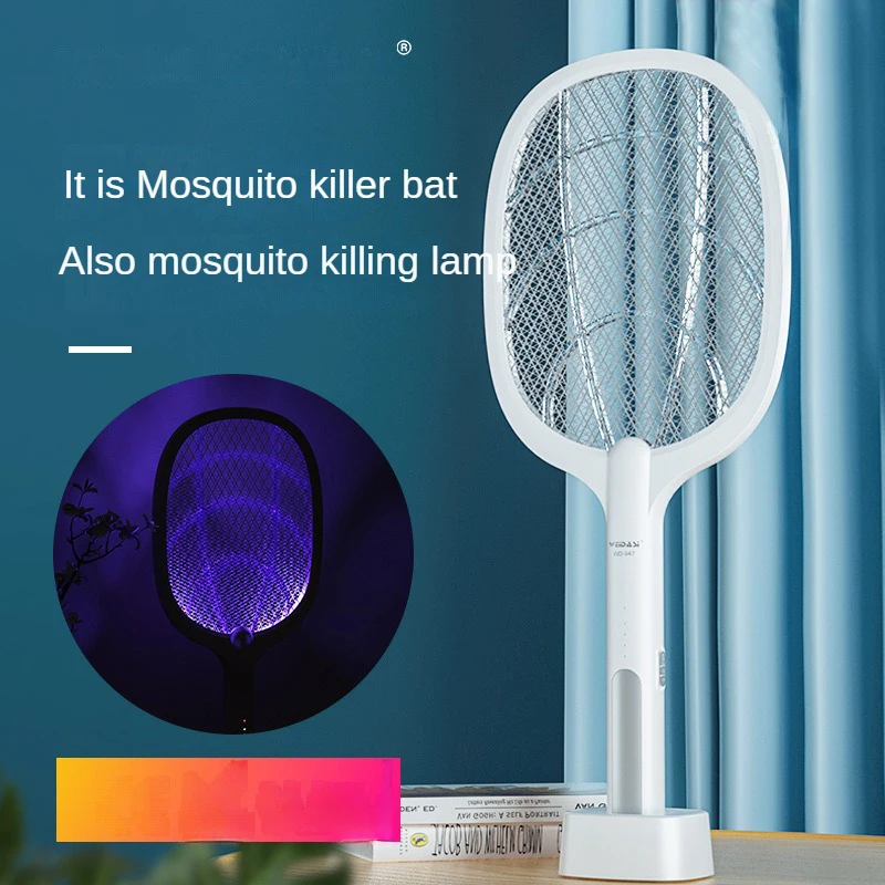 Electric Shock Folding Electric Mosquito Swatter Mosquito Killer Lamp 2-in-1 Mosquito Trap Indoor Household Anti Mosquito Light