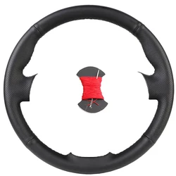 Luxurious Microfiber Leather Car Steering Wheel Cover - Customized Auto Grip Accessory (Red thread)