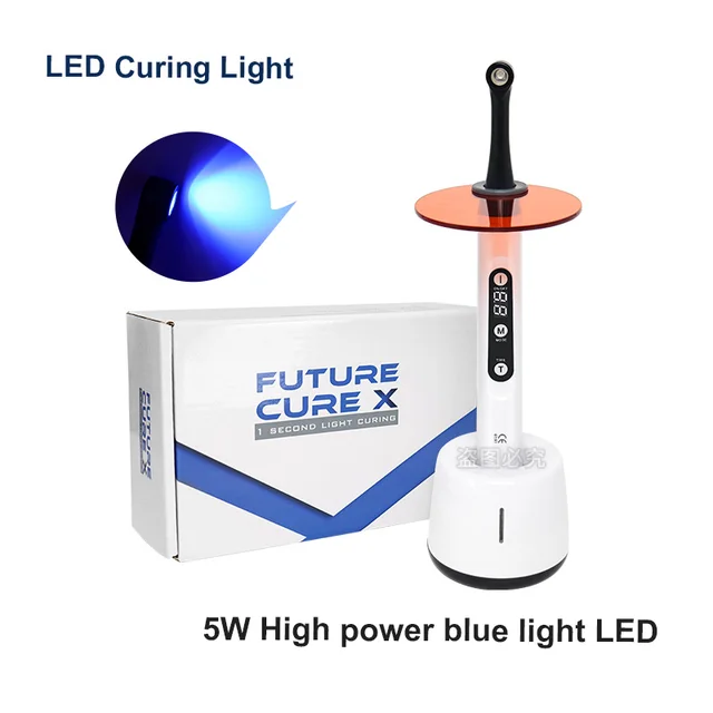 1 Second Dental LED Light Curing 2700mw/c㎡ Dental Led Cure Lamp High Power Blue Lights Intensity Wide Spectrum Wireless Cordless